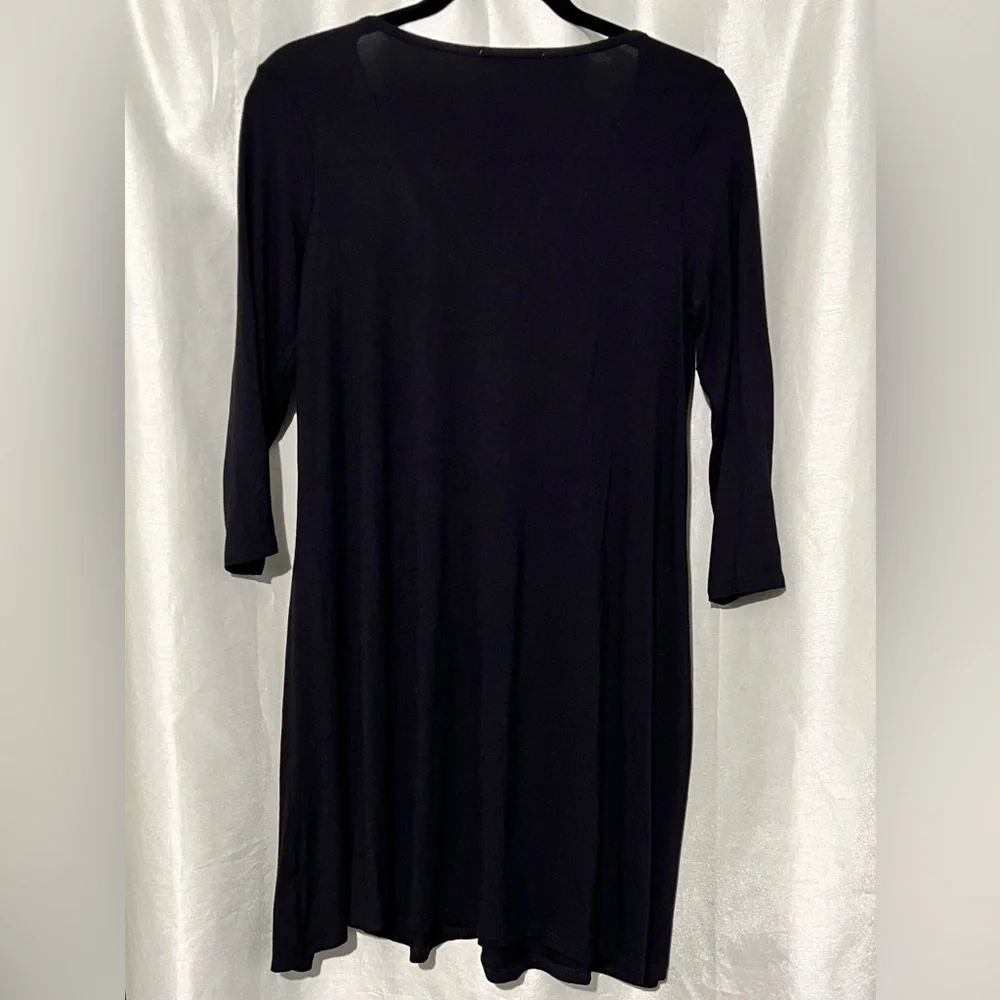 Socialite‎ V Cut Long Sleeve Mini Dress pull over flowy black size medium USA
